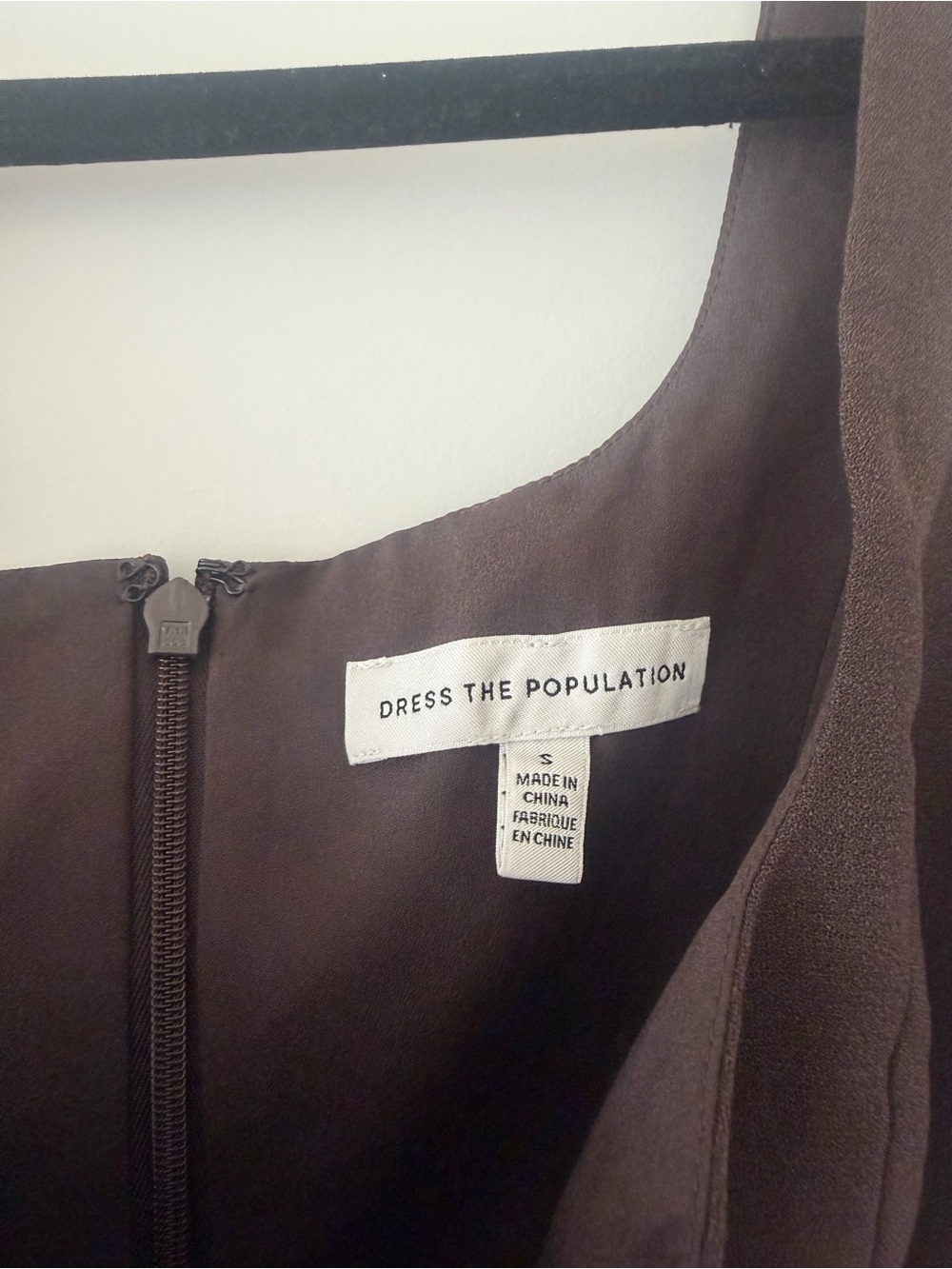 Dress the Population Dark Brown High-Low Ruffle Midi Dress - Picture 4 of 5